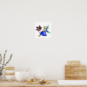 紅色のキングメープルツリー妖精と葉 ポスター (キッチン)