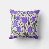 紅色のクロッカス花の模様 クッション (裏面)