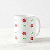 紅色のポンセッティアのフラワーティーとコーヒーマグ コーヒーマグカップ (正面右)