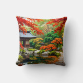 紅色の滝 – 秋の庭日本のに クッション (正面)