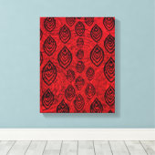 紅色の雨/水滴の形状パターン キャンバスプリント (インサイチュ (ウッドフロア))