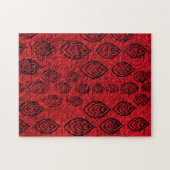 紅色の雨/水滴の形状パターン ジグソーパズル (横)