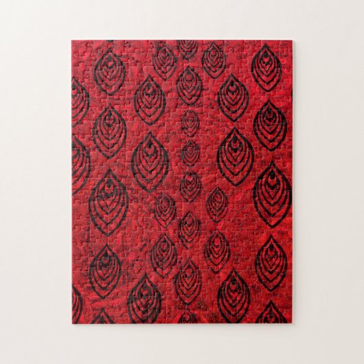 紅色の雨/水滴の形状パターン ジグソーパズル (縦)