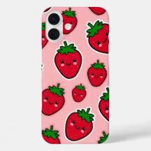 紅色の頬に笑みを浮かべるイチゴ