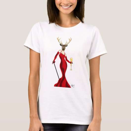 紅色の鹿 Tシャツ (正面)