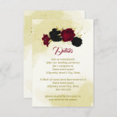 紅色の黒い花離れ金ゴールド エンクロージャーカード (正面/裏面)