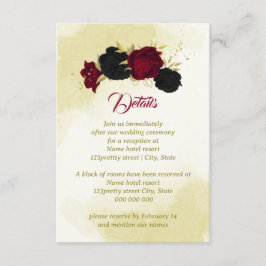 紅色の黒い花離れ金ゴールド エンクロージャーカード