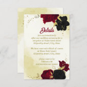 紅色の黒い花離れ金ゴールド エンクロージャーカード (正面/裏面)