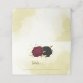 紅色の黒い花離れ金ゴールド プレイスカード (外部開封)