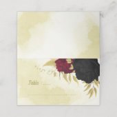 紅色の黒い花離れ金ゴールド プレイスカード (外部開封)