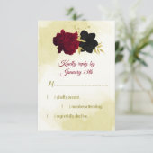 紅色の黒い花離れ金ゴールド 出欠カード (スタンド正面)