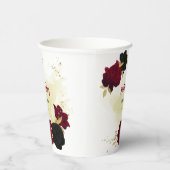 紅色の黒い花離れ金ゴールド 紙コップ (右)