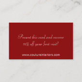 紅色ゼブラ印刷パーソナライズされた名刺 名刺 (裏面)