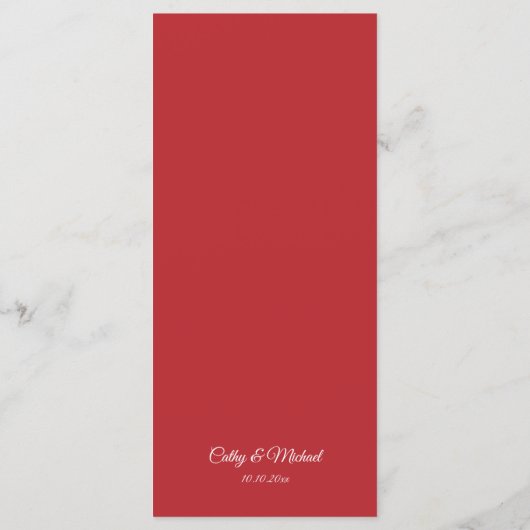 紅色フローラ中国の結婚宴会 メニュー (裏面)