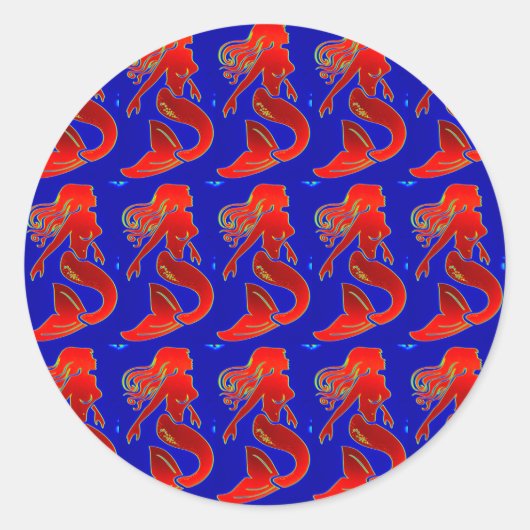 紅色人魚シール ラウンドシール (正面)