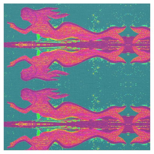 紅色反射人魚 ファブリック (クローズアップ)