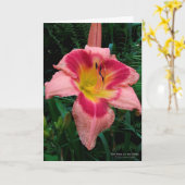 紅色花/ゆり/紅色紅色/ カード (黄色い花)