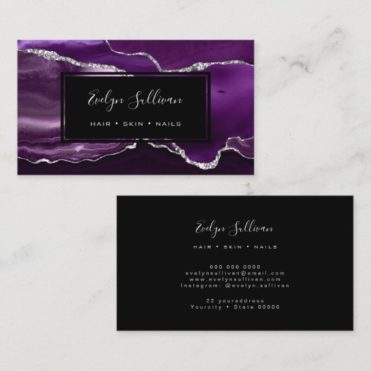 紅色銀色の銀色 名刺 (正面/裏面)