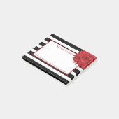 紅花と白黒ストライプ花 ポストイット (アングル)