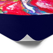 紅花に座る花妖精チタニアファンタジー ポスター (角)