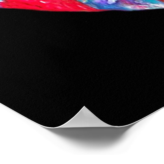 紅花に座る花妖精チタニアファンタジー ポスター (角)