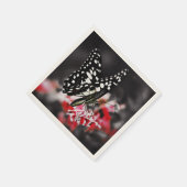 紅花の蝶 スタンダードカクテルナプキン (角)