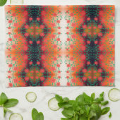 紅花プリント茶巾 キッチンタオル (折り畳み)