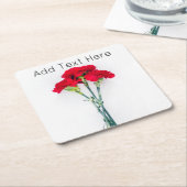 紅花束 スクエアペーパーコースター (アングル)