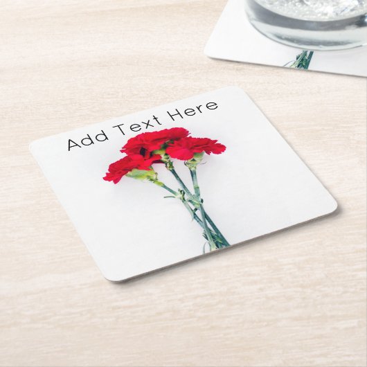 紅花束 スクエアペーパーコースター (アングル)