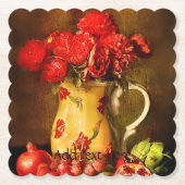 紅花油彩画 ペーパーコースター (正面)