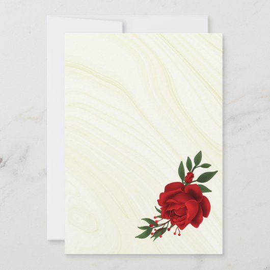 紅花結婚葉 招待状 (裏面)