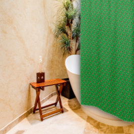 紅花緑シャワーカーテンの模様 シャワーカーテン