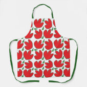 紅花花柄 エプロン (正面)