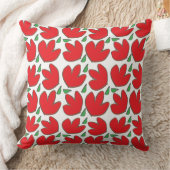 紅花花柄 クッション (ブランケット)