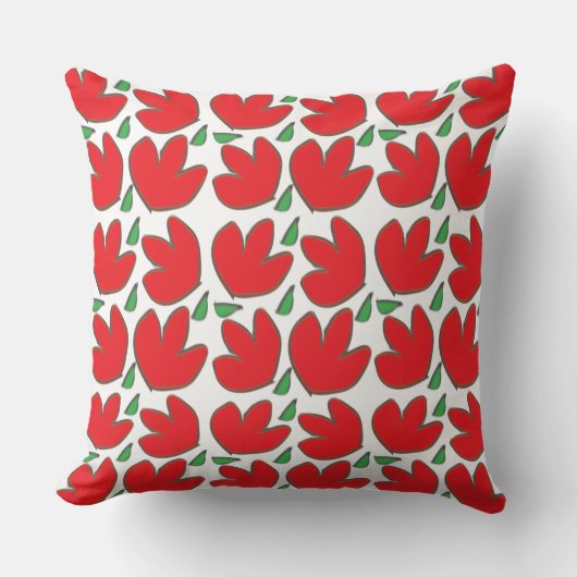 紅花花柄 クッション (正面)