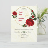 紅花葉金ゴールドリース 招待状 (スタンド正面)