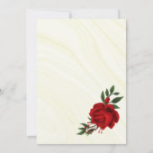 紅花葉金ゴールド結婚リース 招待状 (裏面)