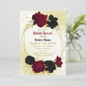 紅花金ゴールド葉ブライダルシャワー 招待状 (スタンド正面)