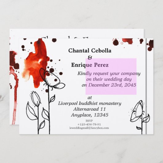 紅花 招待状 (正面/裏面)