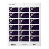 紅花 |濃い紫とピンクのバラの住所 ラベル (フルシート)