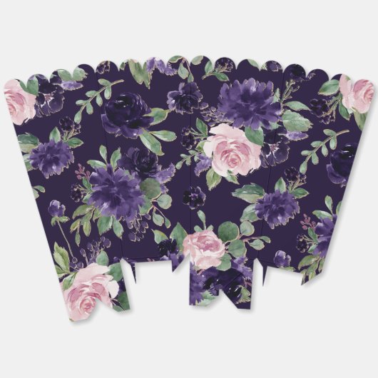 紅花 |紫とピンクのバラの花柄 フェイバーボックス (見開き)