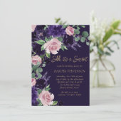 紅花 |紫とピンクのローズサプライズパーティー 招待状 (スタンド正面)