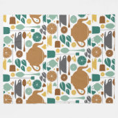 紅茶お茶！ フリースブランケット (正面(横))