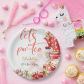 紅茶でパーティだ！花とお茶の誕生日 ペーパープレート (パーティー)