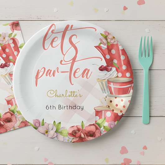 紅茶でパーティだ！花とお茶の誕生日 ペーパープレート