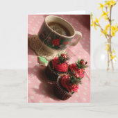 紅茶とケーキのグリーティングカード カード (黄色い花)