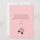 紅茶とコップの花のベビーシャワー感謝カード 招待状 (裏面)