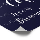 紅茶とコーヒーサイン結婚のポスター海軍 ポスター (角)