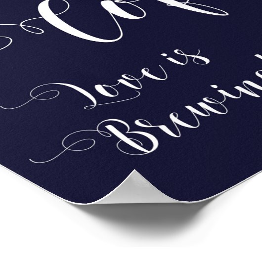 紅茶とコーヒーサイン結婚のポスター海軍 ポスター (角)