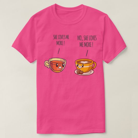 紅茶とコーヒー好きのギフト Tシャツ (デザイン正面)